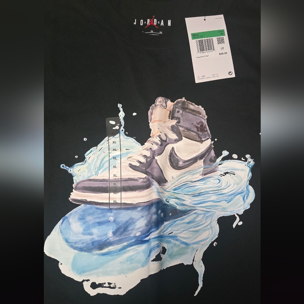 Jordan Black Tee with Blue Graphic - Picture 3 of 3